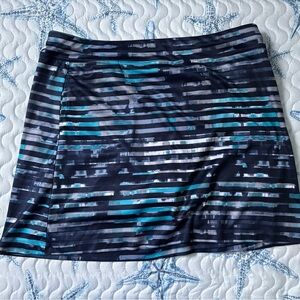 Callaway Blue and Metallic Striped Athletic Skort